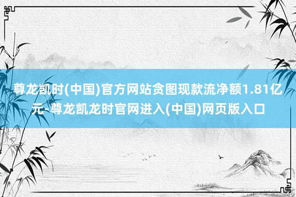 尊龙凯时(中国)官方网站贪图现款流净额1.81亿元-尊龙凯龙时官网进入(中国)网页版入口