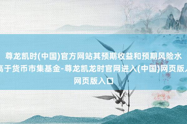 尊龙凯时(中国)官方网站其预期收益和预期风险水平高于货币市集基金-尊龙凯龙时官网进入(中国)网页版入口